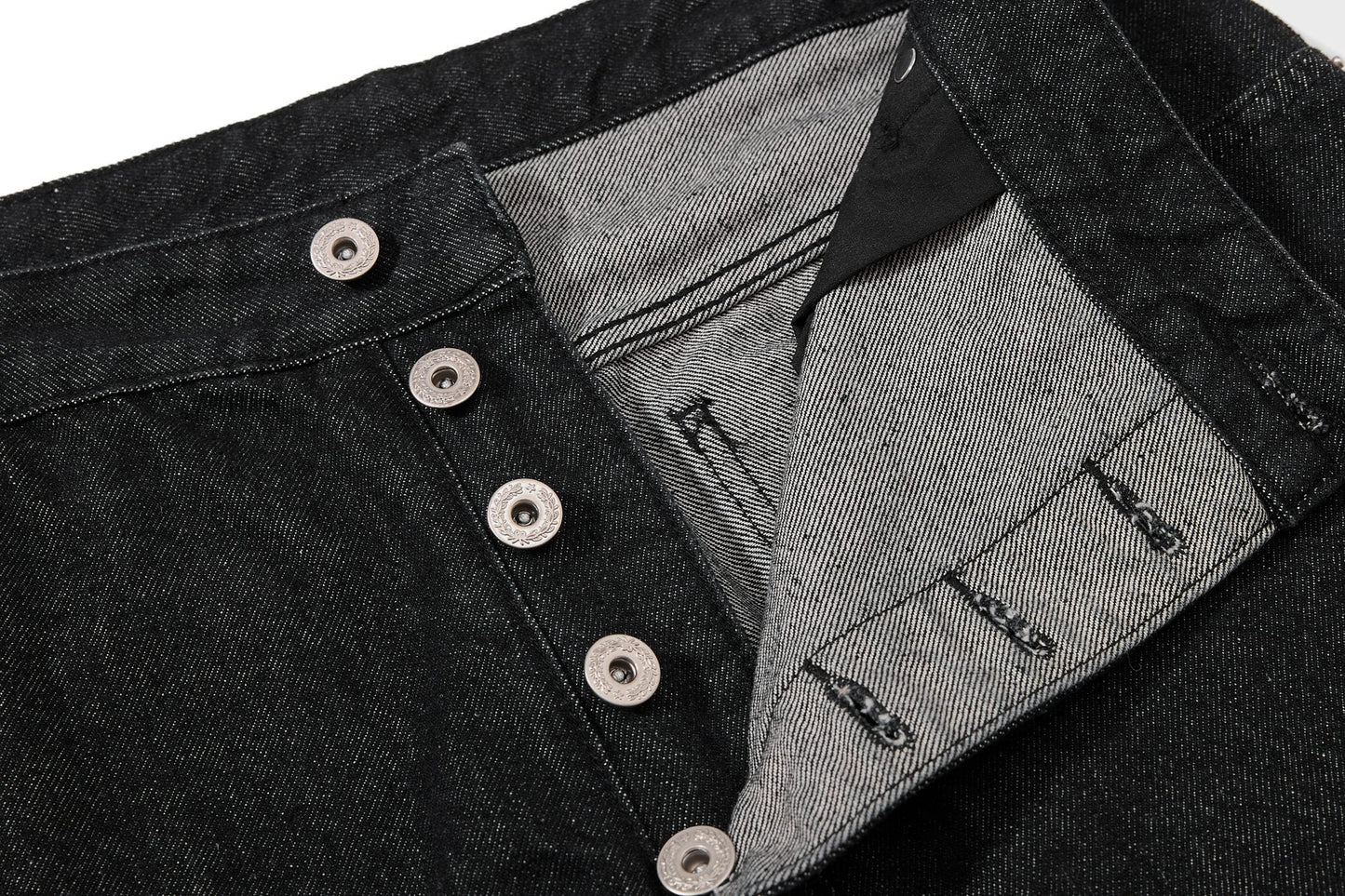 CapCabin Asymmetric Button Denim Shorts
