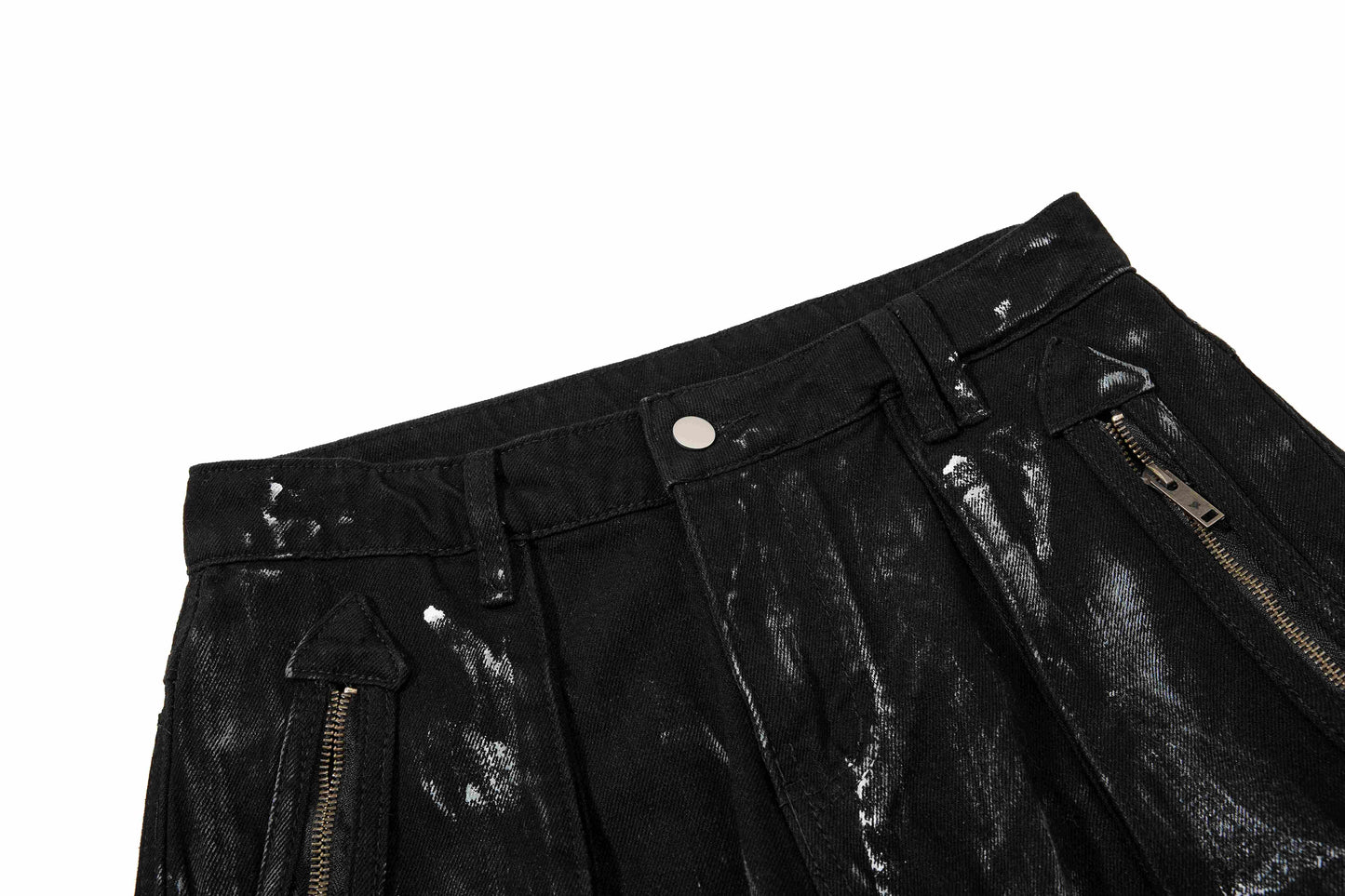 CapCabin Washed Utility Cargo Denim Pants