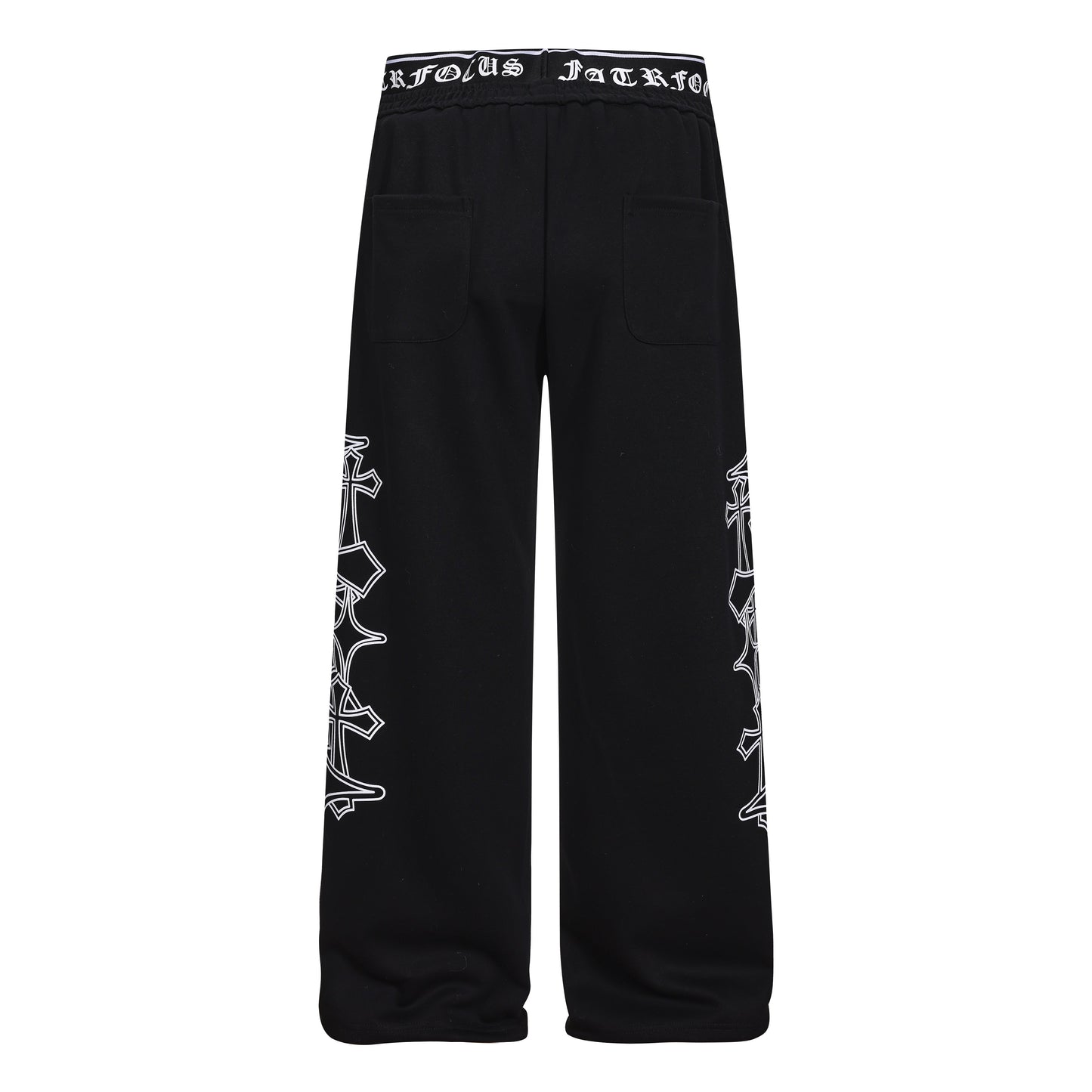 CapCabin Gothic Outline Wide-Leg Sweatpants