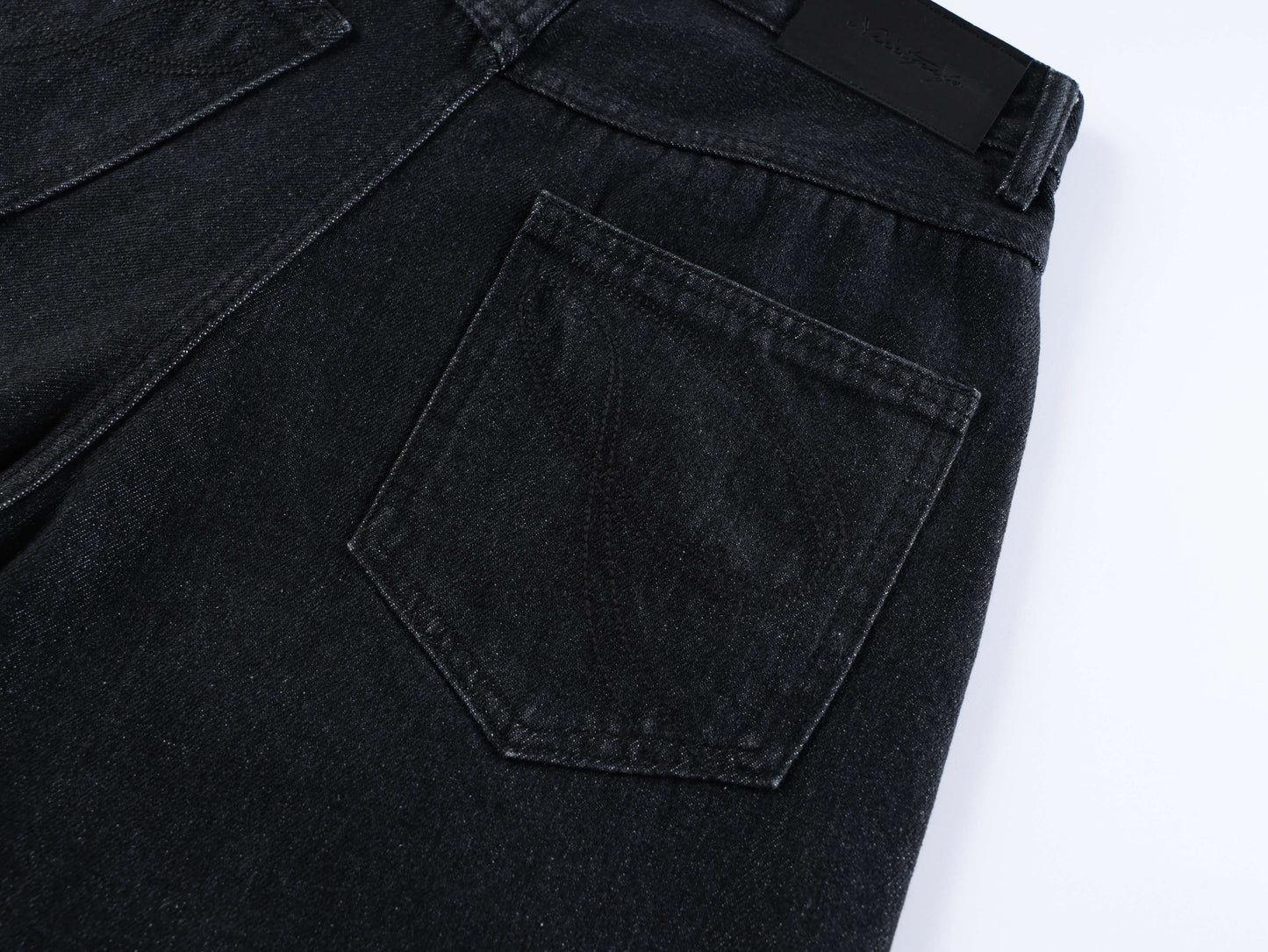 CapCabin “Arc Button Wide Denim Shorts”