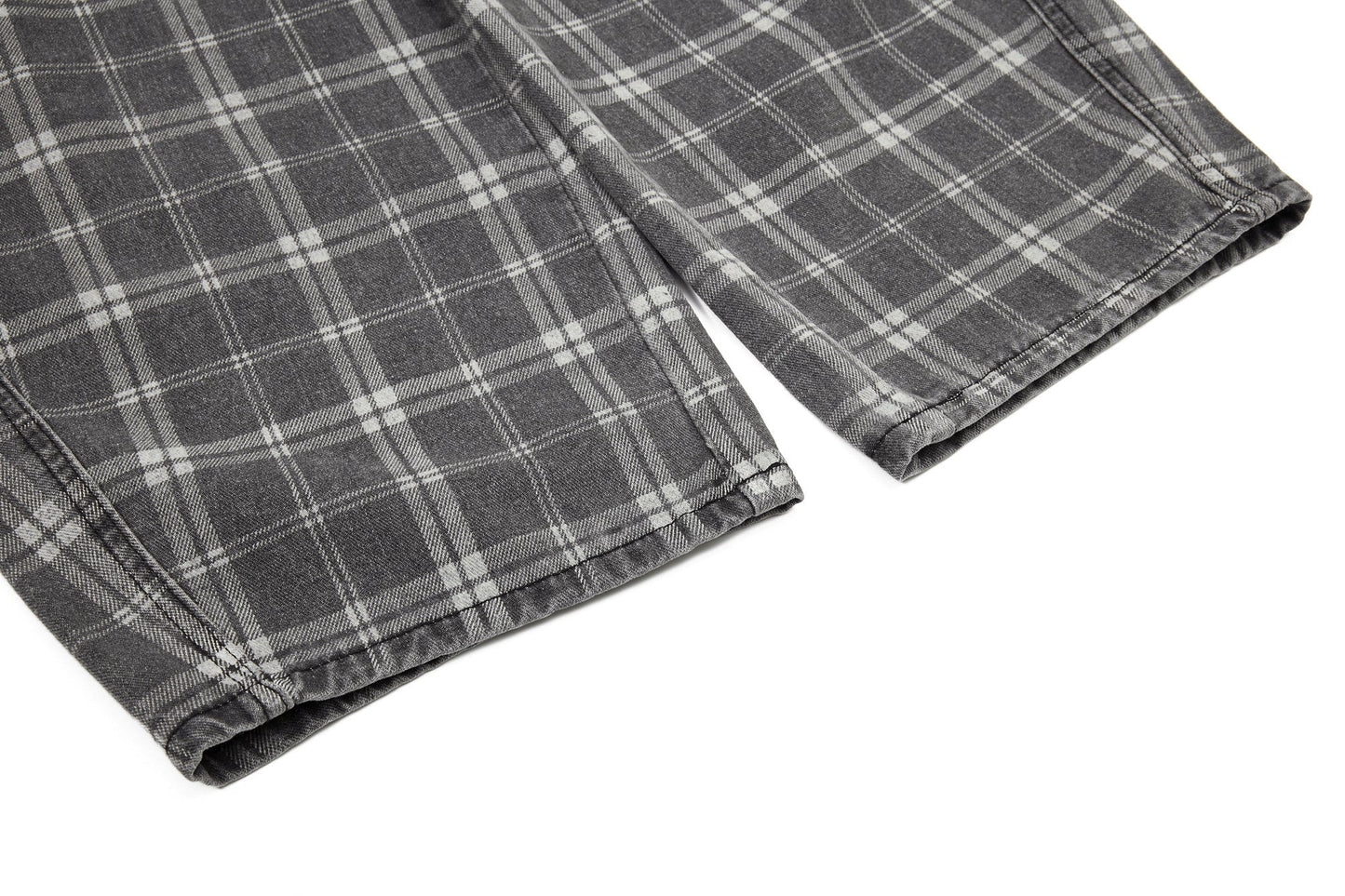 CapCabin Plaid Oversized Wide-Leg Jeans
