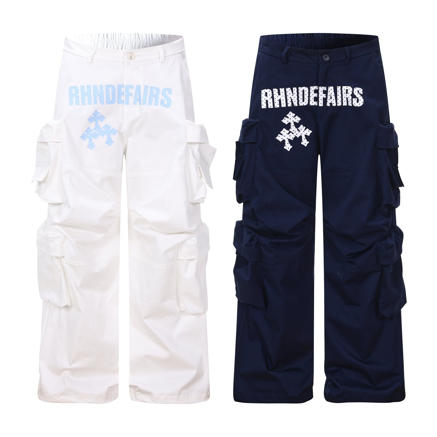 CapCabin Graphic Cargo Wide-Leg Pants