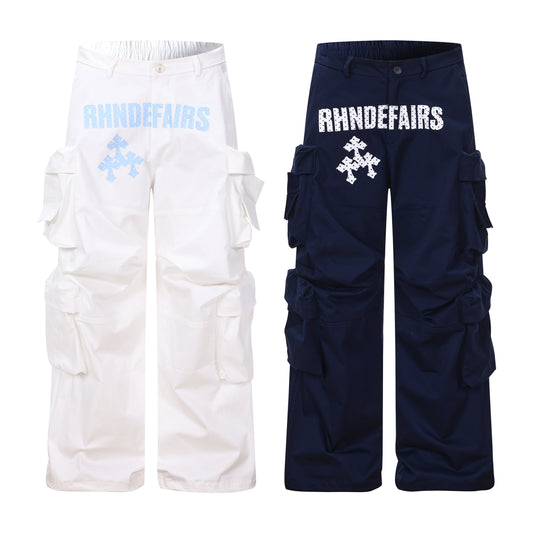 CapCabin Graphic Cargo Wide-Leg Pants
