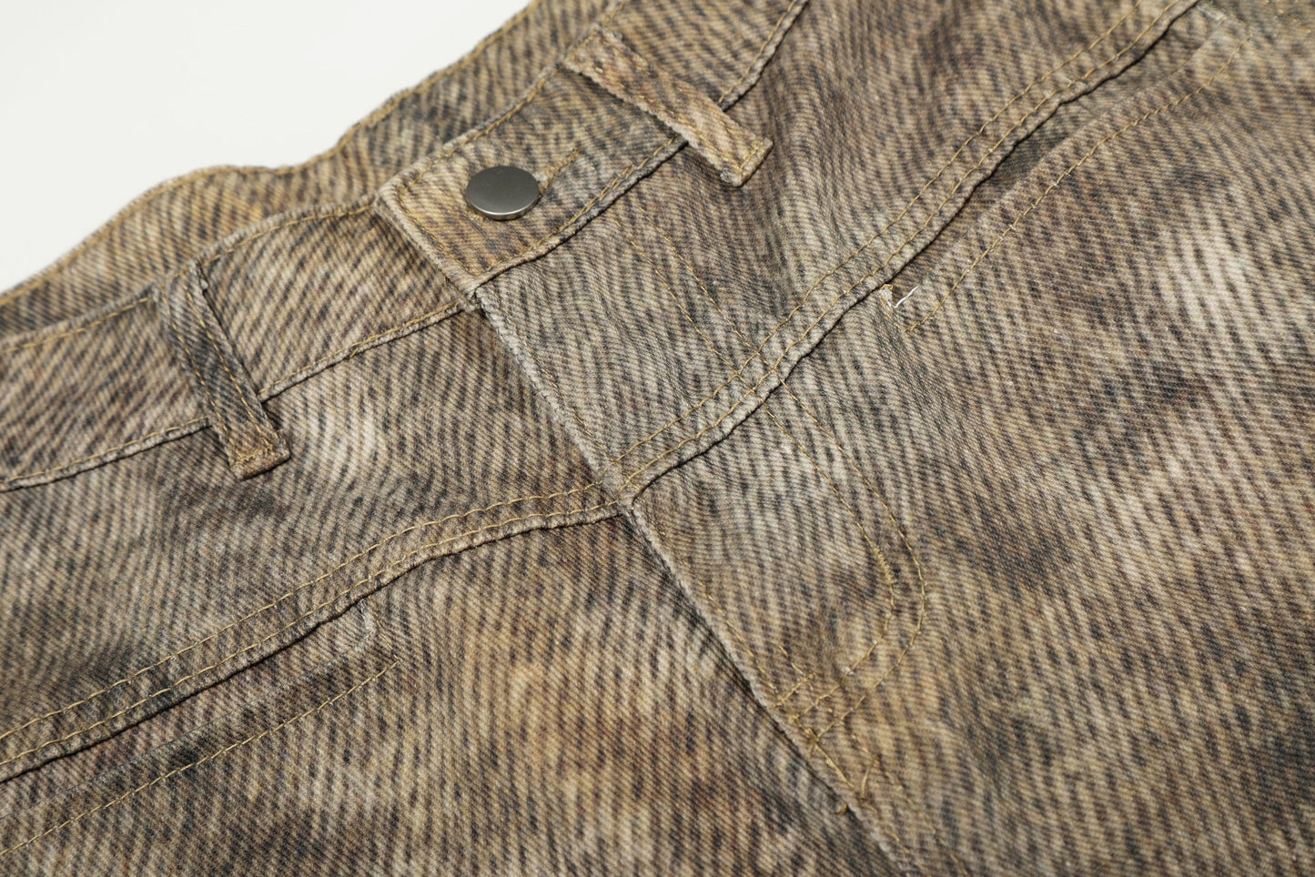 CapCabin Leopard Wash Wide-Leg Jeans
