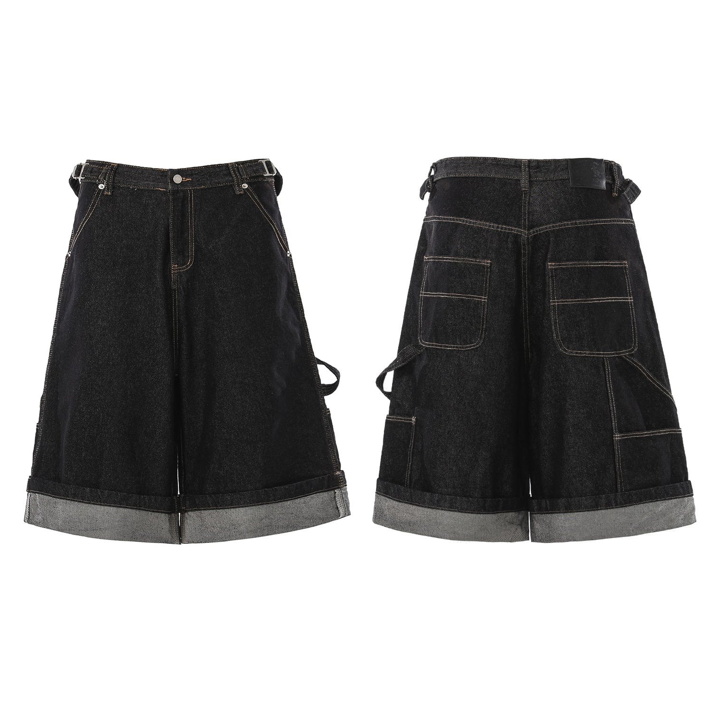 CapCabin “Raw Edge Denim Cargo Shorts”