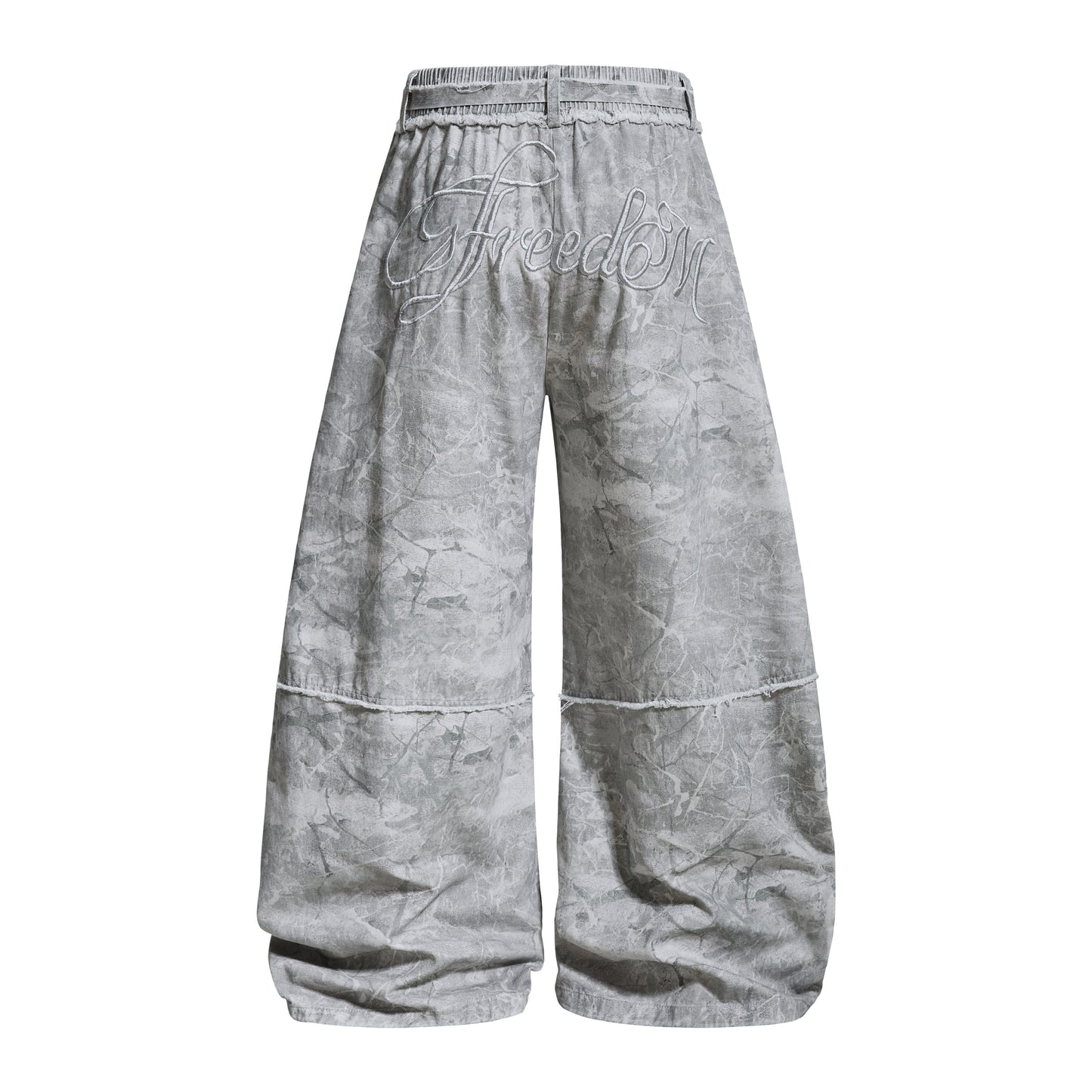 CapCabin “Washed Marble Wide-Leg Pants”