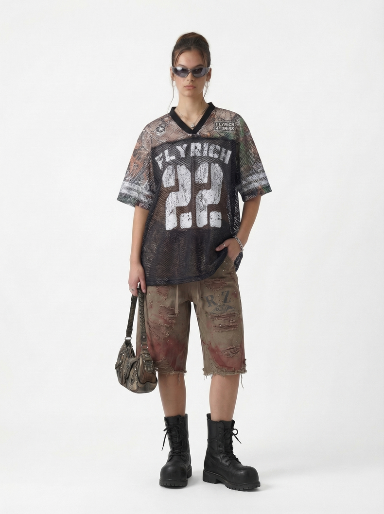 CapCabin “Fly Rich 22” Mesh Jersey T-Shirt