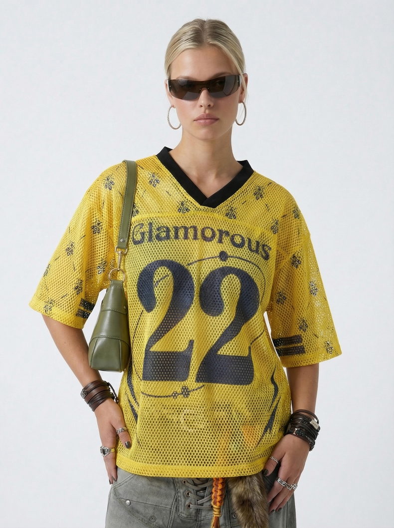 CapCabin “Glamorous 22” Mesh Jersey T-Shirt