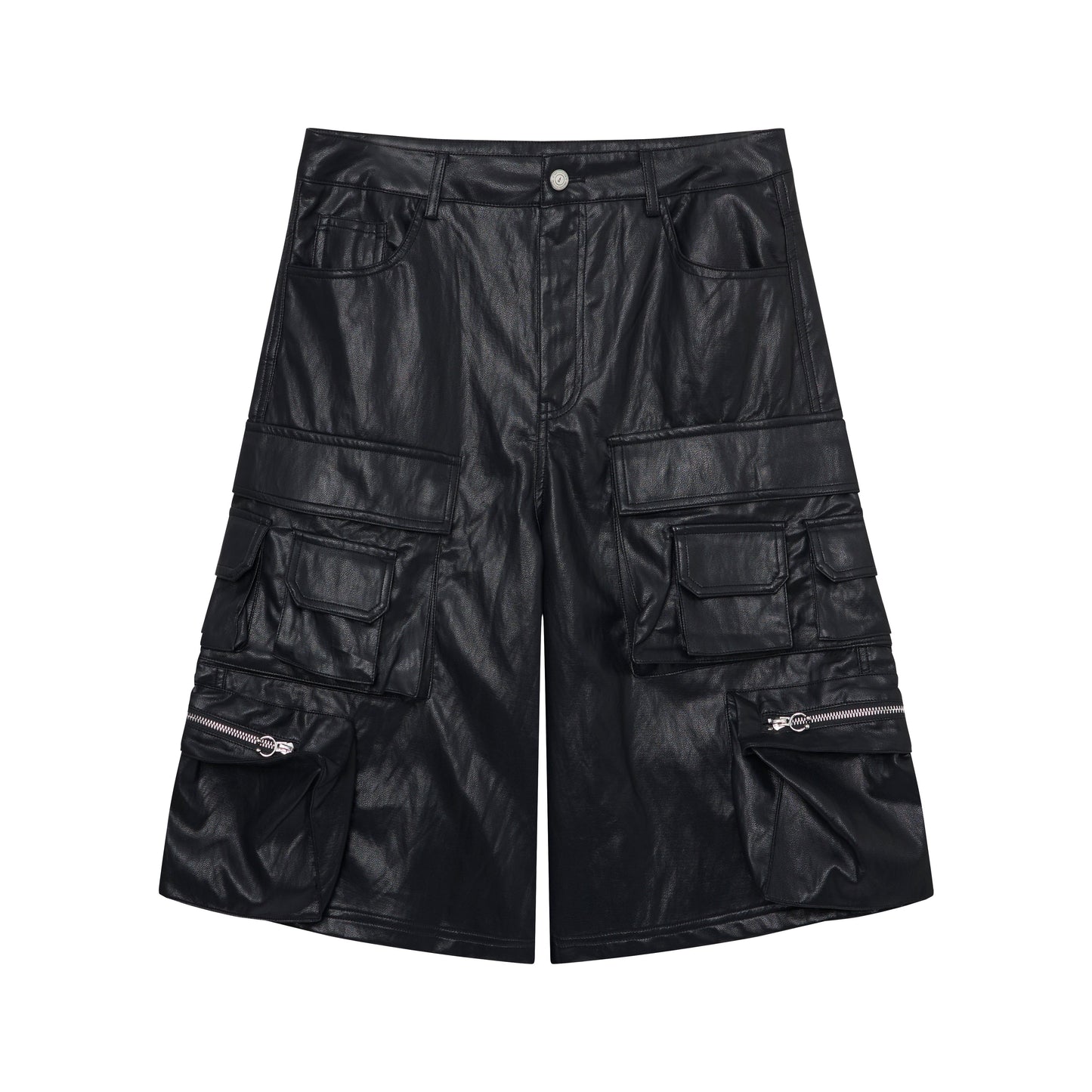 CapCabin Leather Utility Cargo Shorts