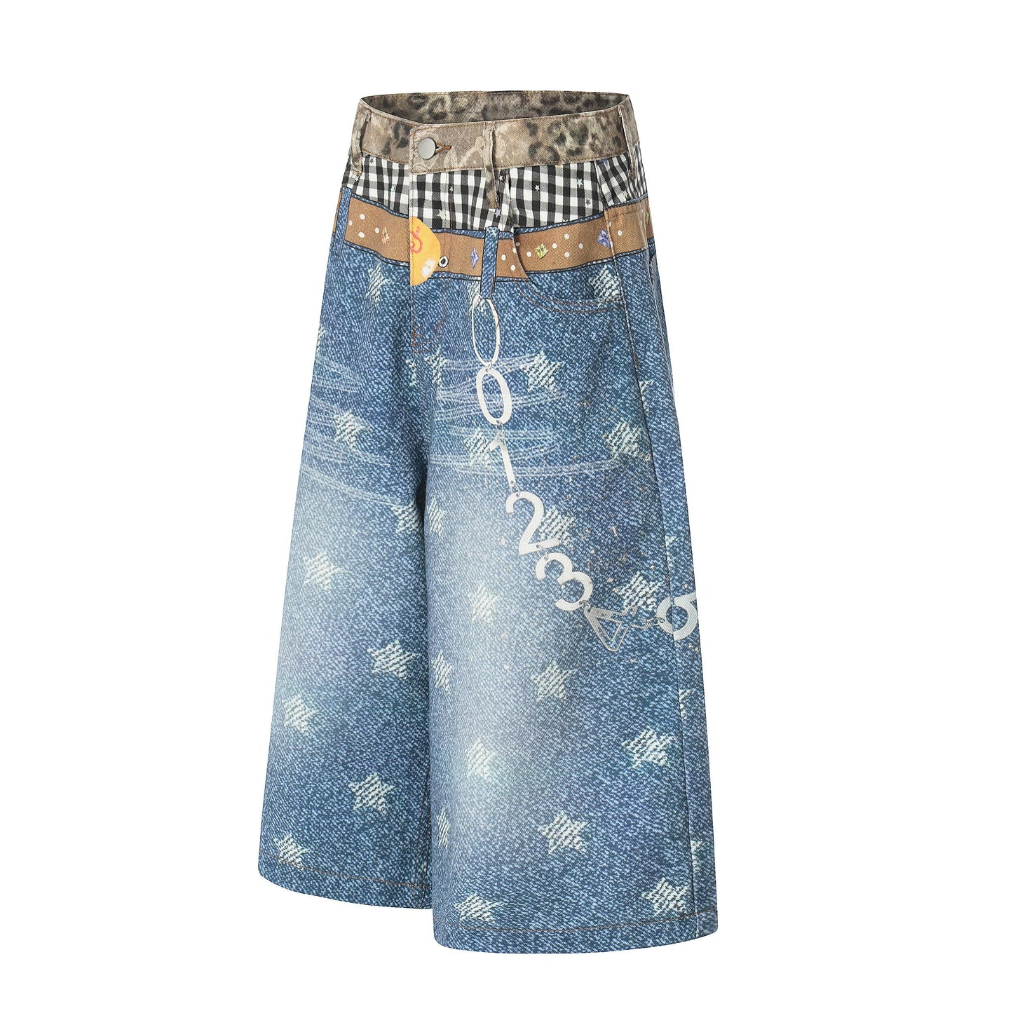 CapCabin “Vintage Patchwork Denim Shorts”