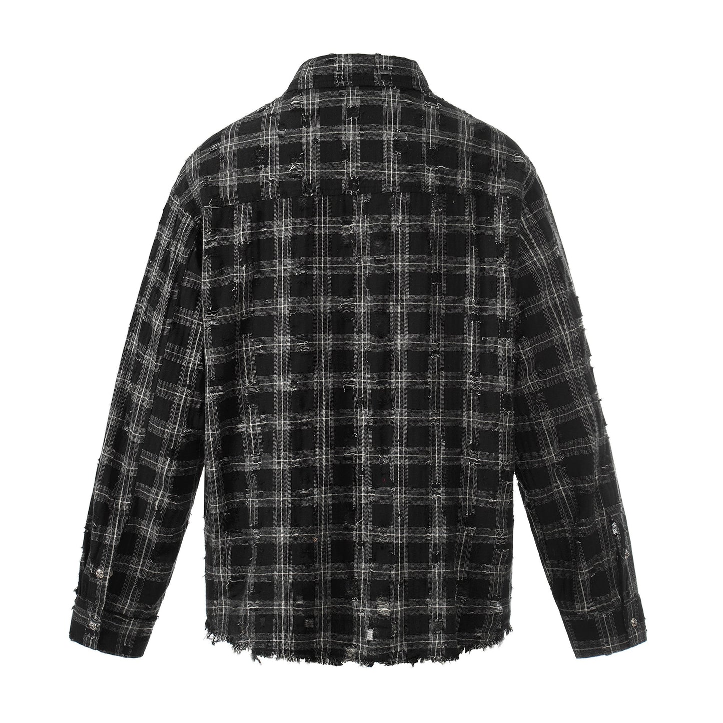 CapCabin Distressed Plaid Shirt Jacket