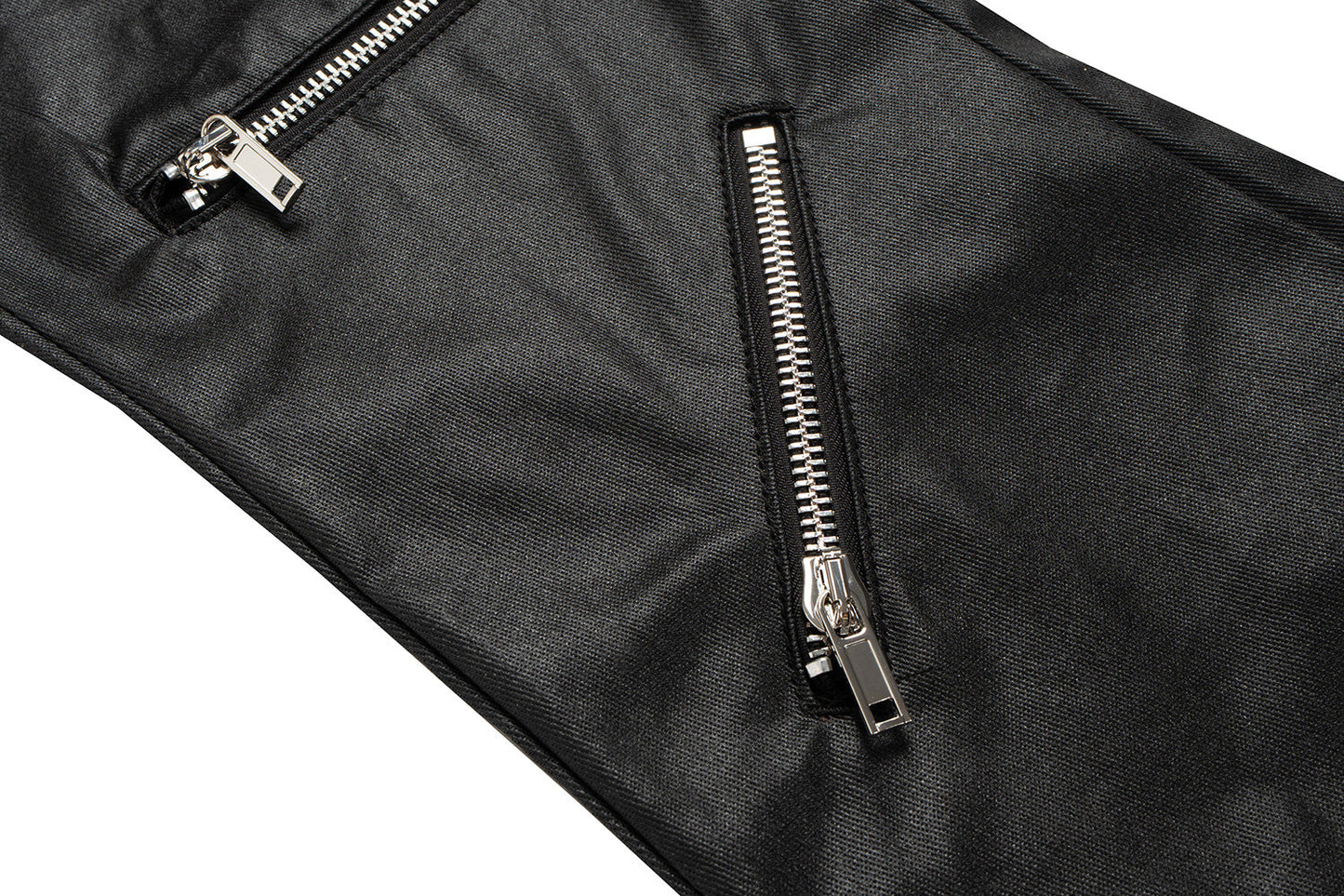CapCabin Blade-Cut Zip Leather Pants