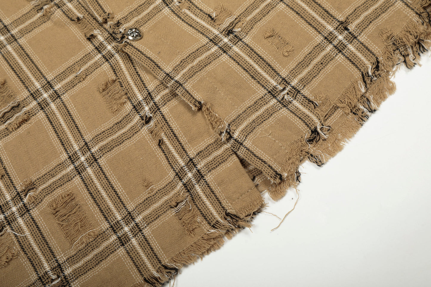 CapCabin Distressed Plaid Shirt Jacket