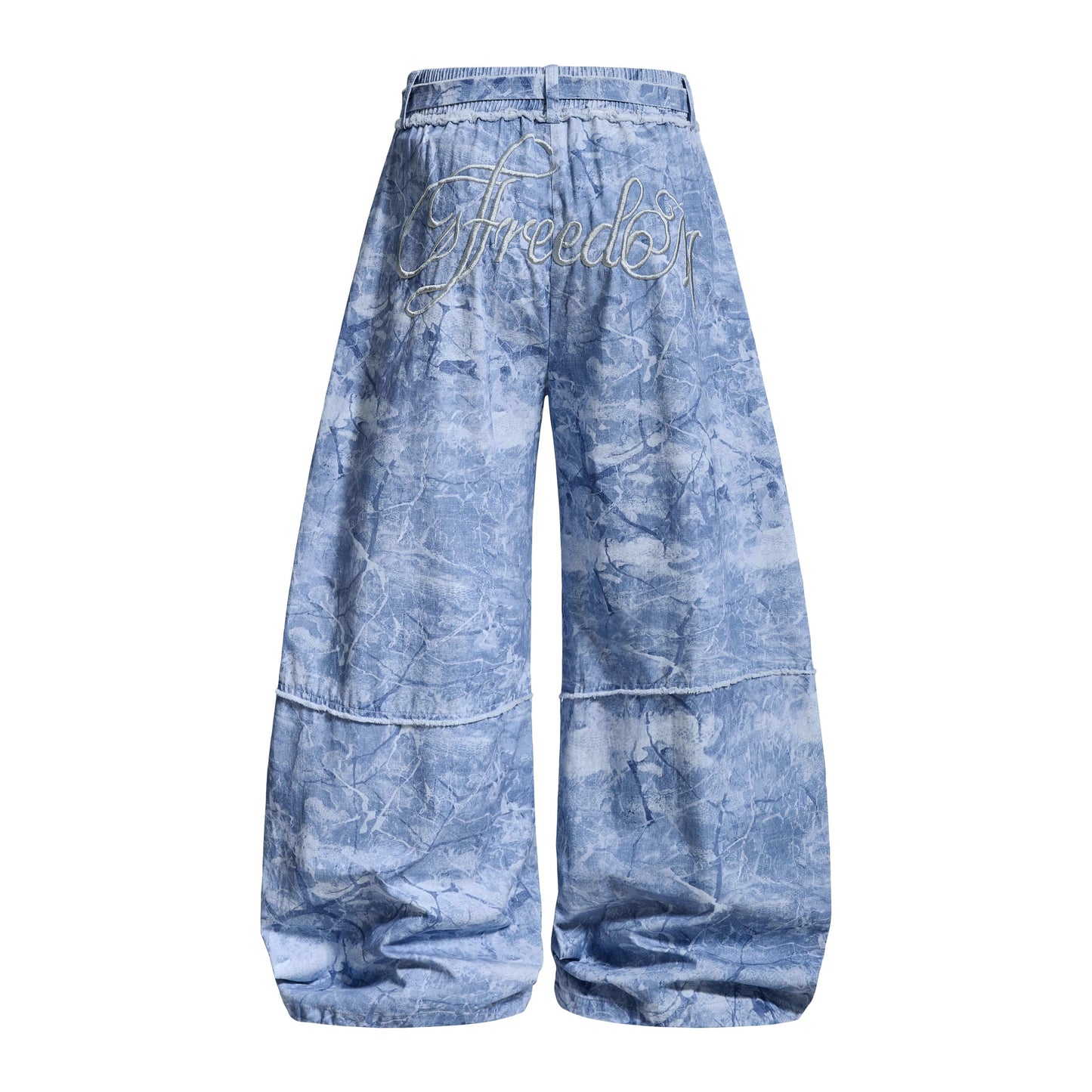 CapCabin “Washed Marble Wide-Leg Pants”
