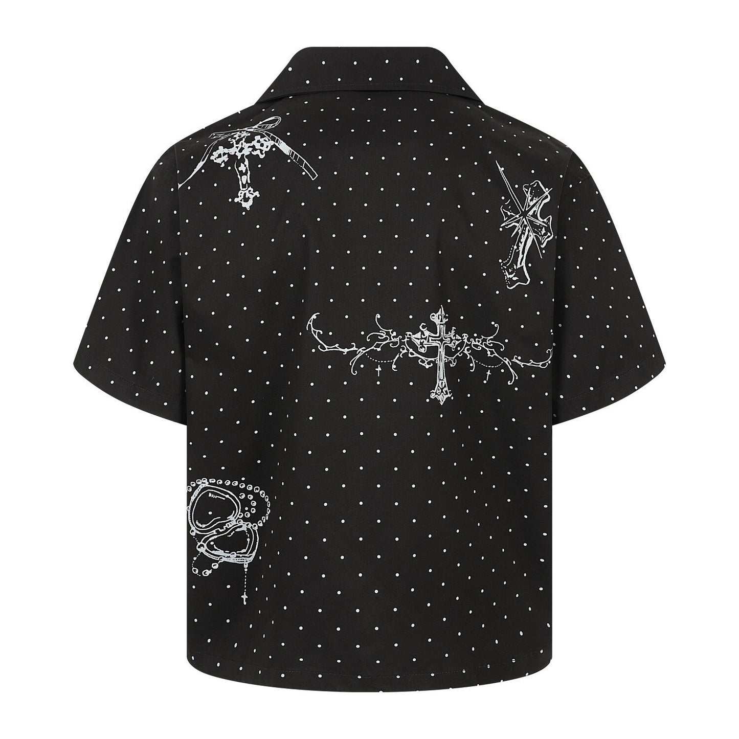 CapCabin Polka Cross Print Short Sleeve Shirt