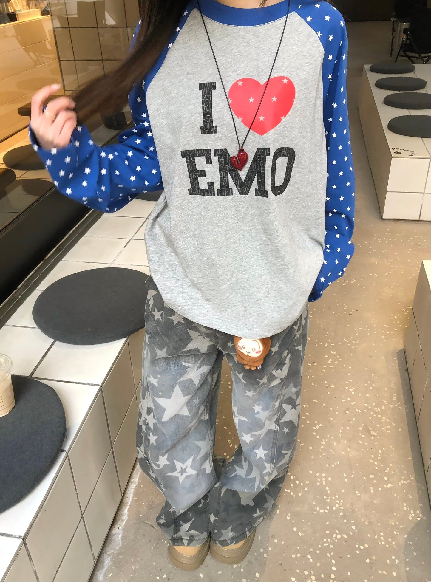 CapCabin “I ♥ EMO” Raglan Long Sleeve Tee