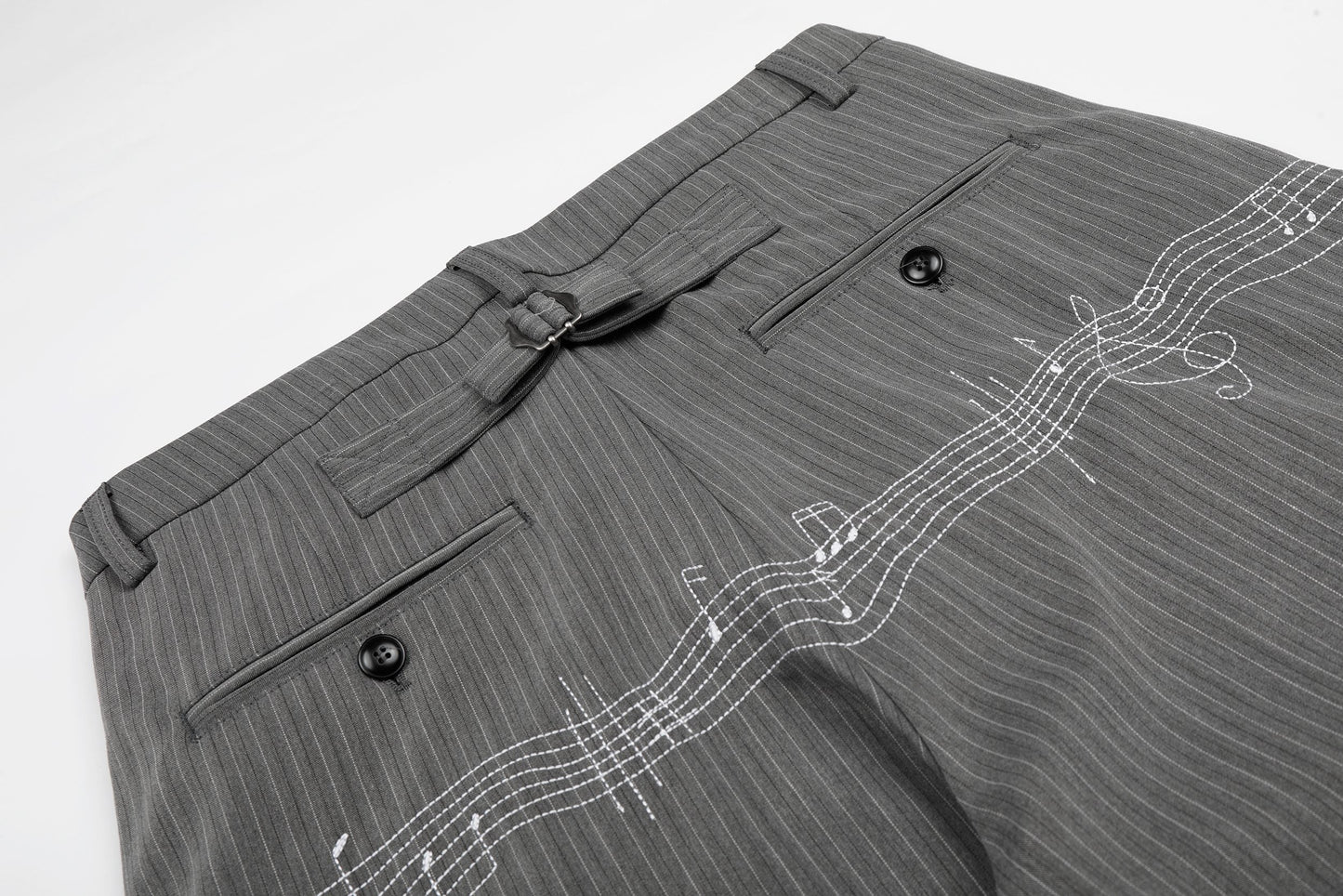 CapCabin “Pinstripe Symphony Wide-Leg Pants”