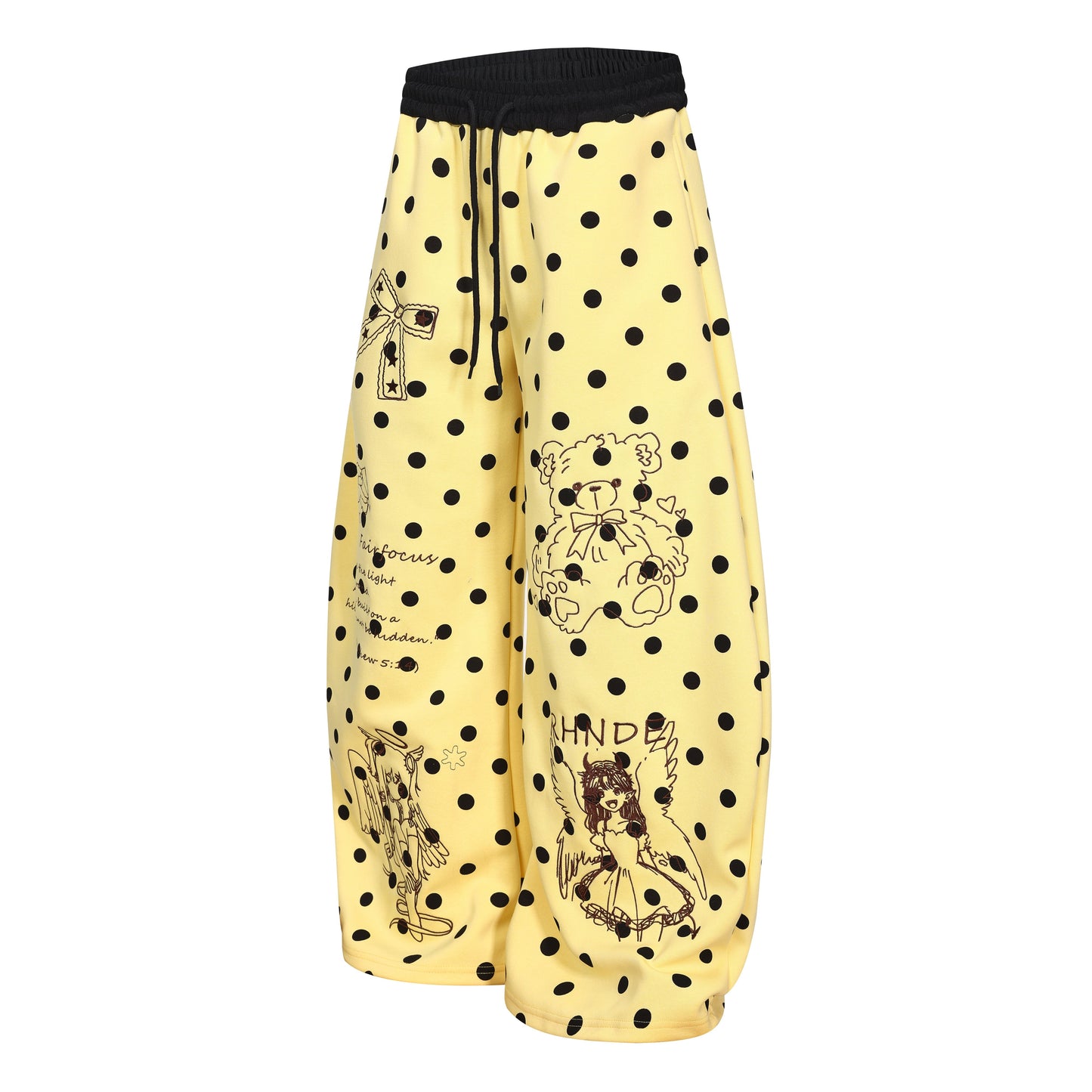 CapCabin Graphic Polka Dot Wide-Leg Pants