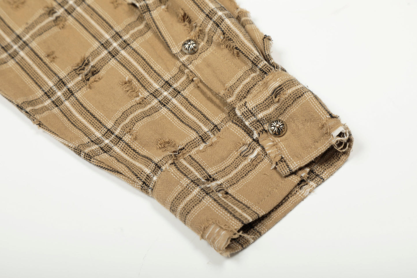 CapCabin Distressed Plaid Shirt Jacket