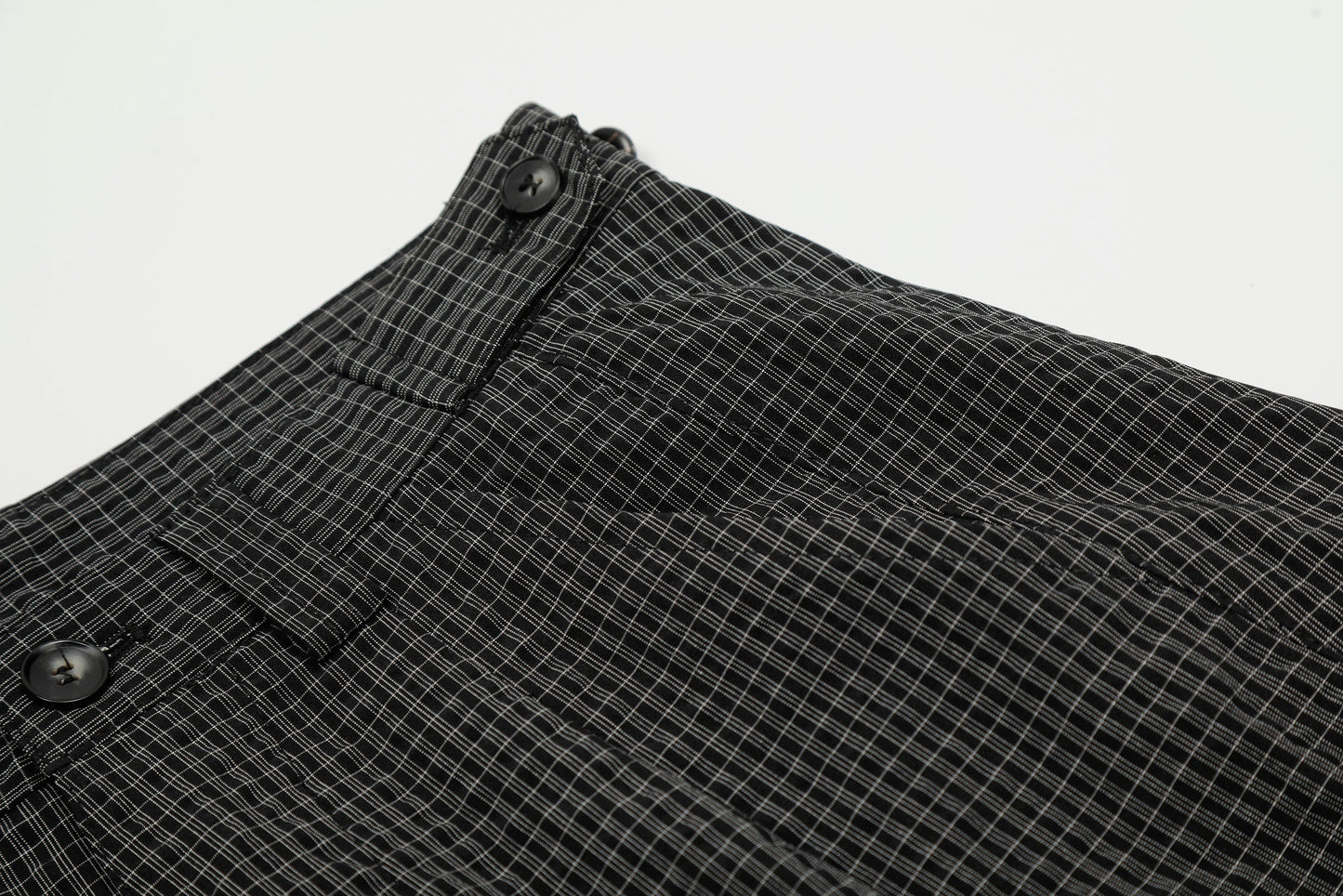 CapCabin Checked Curved-Leg Pants