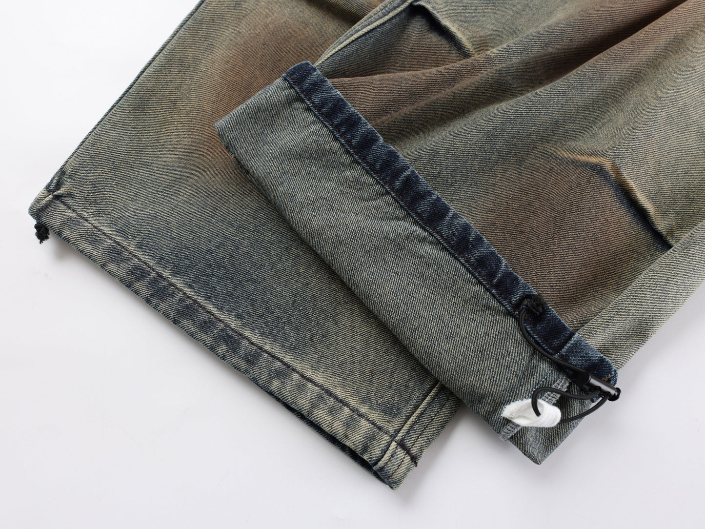 CapCabin Tie-Waist Wide-Leg Denim Pants