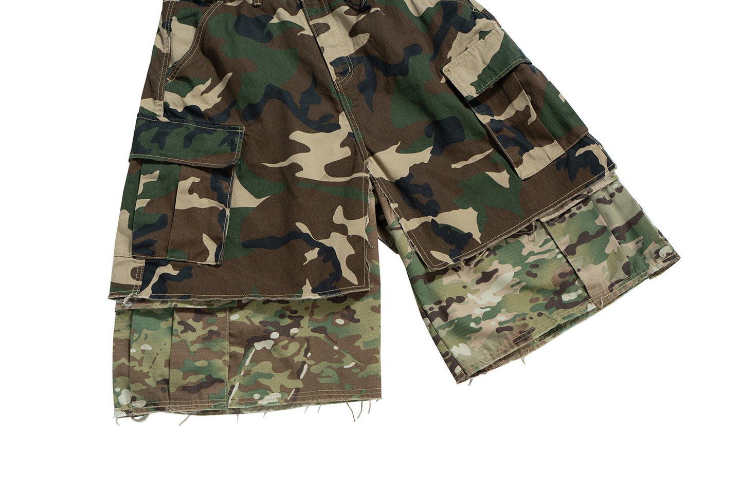 CapCabin Tactical Patchwork Camo Shorts