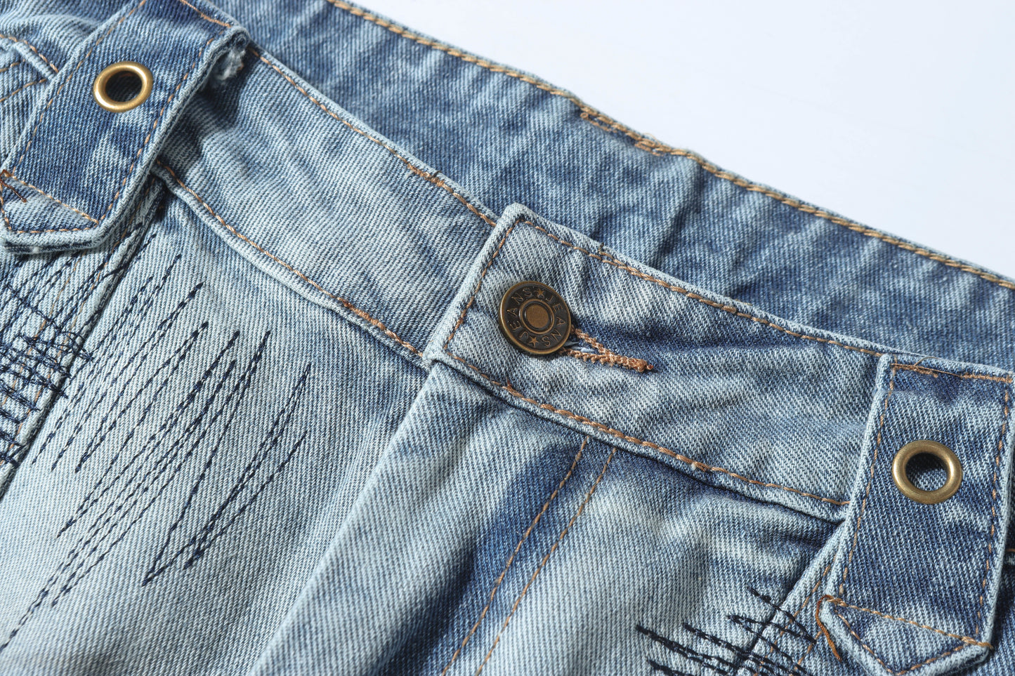 CapCabin Distressed Patchwork Denim Pants