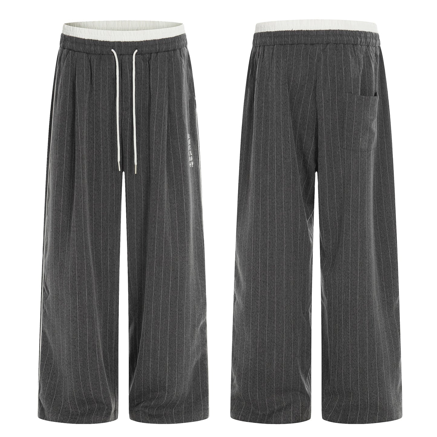 CapCabin Pinstripe Wide-Leg Track Pants