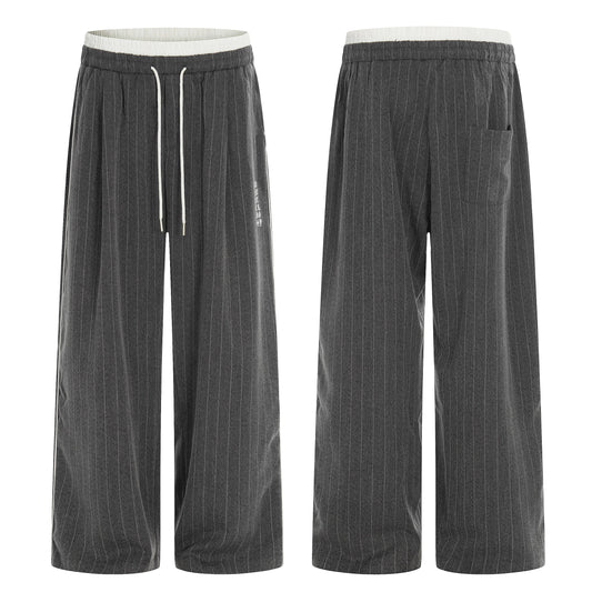 CapCabin Pinstripe Wide-Leg Track Pants