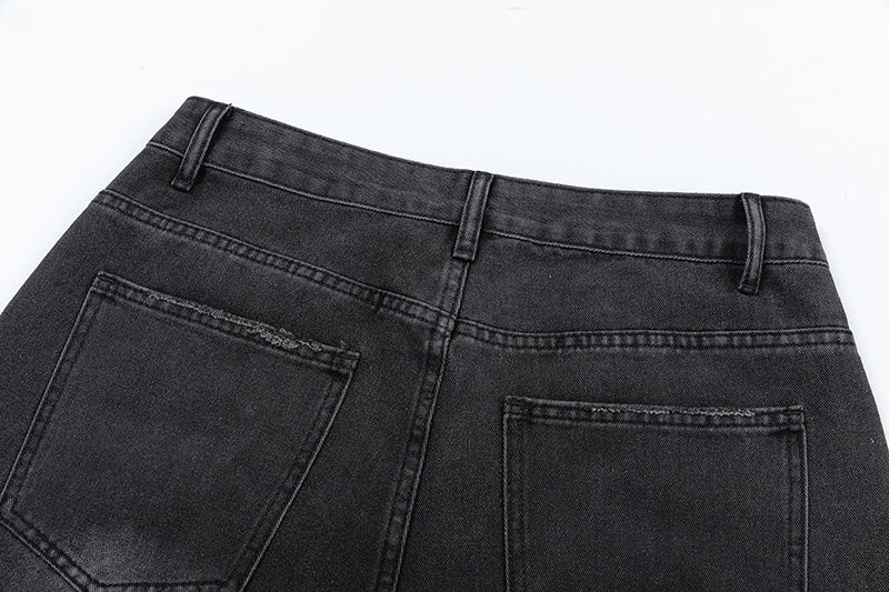 WELLDONE Distressed Straight-Leg Jeans