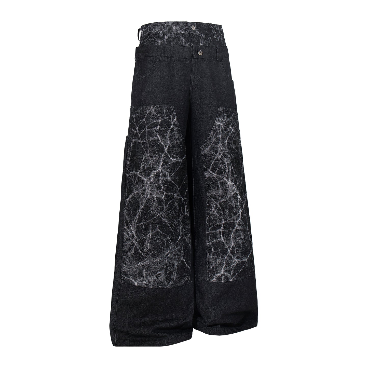 CapCabin Cracked Panel Wide-Leg Pants