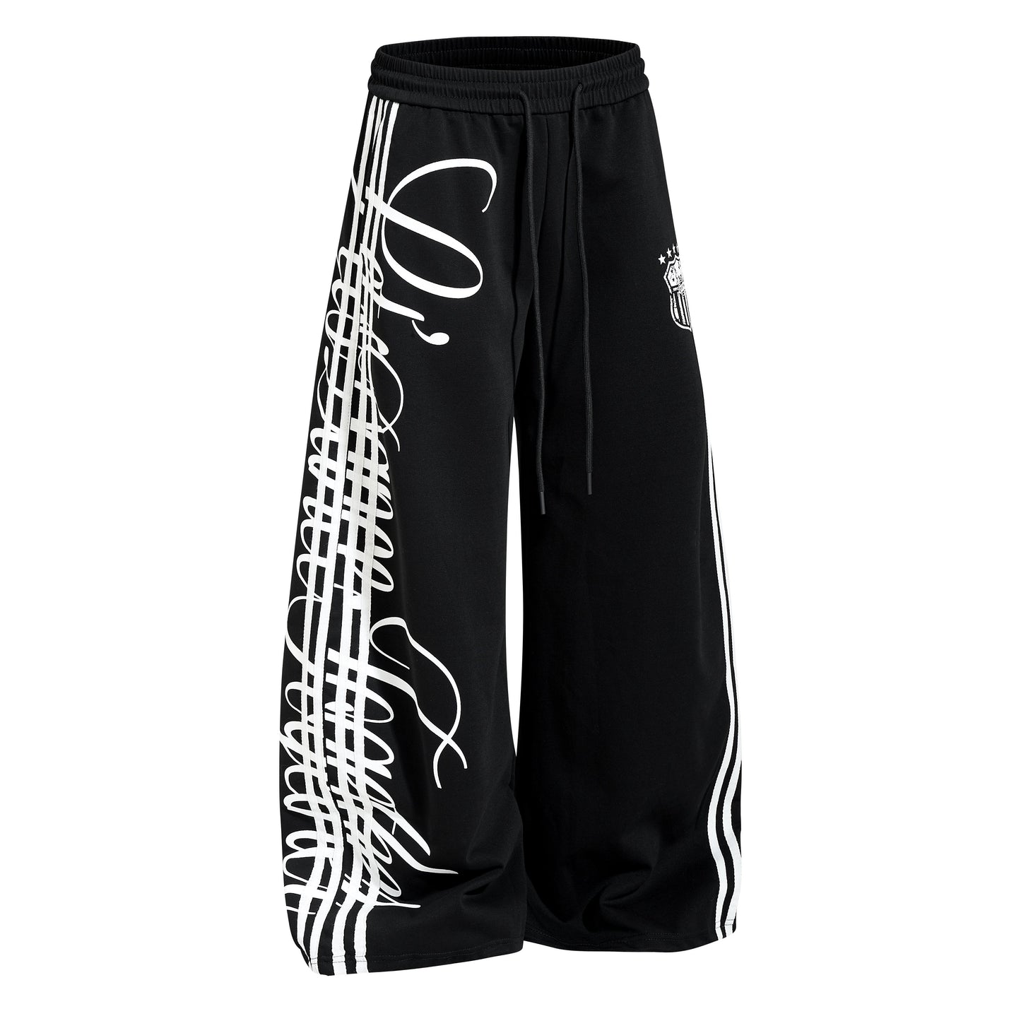 CapCabin Script Stripe Wide-Leg Sweatpants