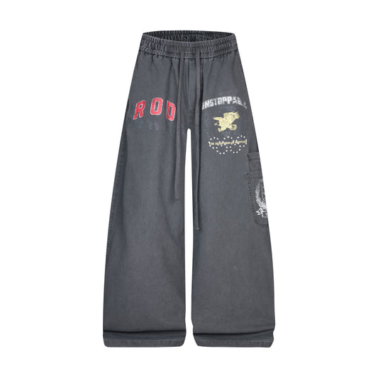 CapCabin ROD Graphic Wide-Leg Pants