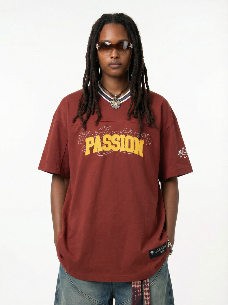 CapCabin Passion Graphic V-Neck Tee