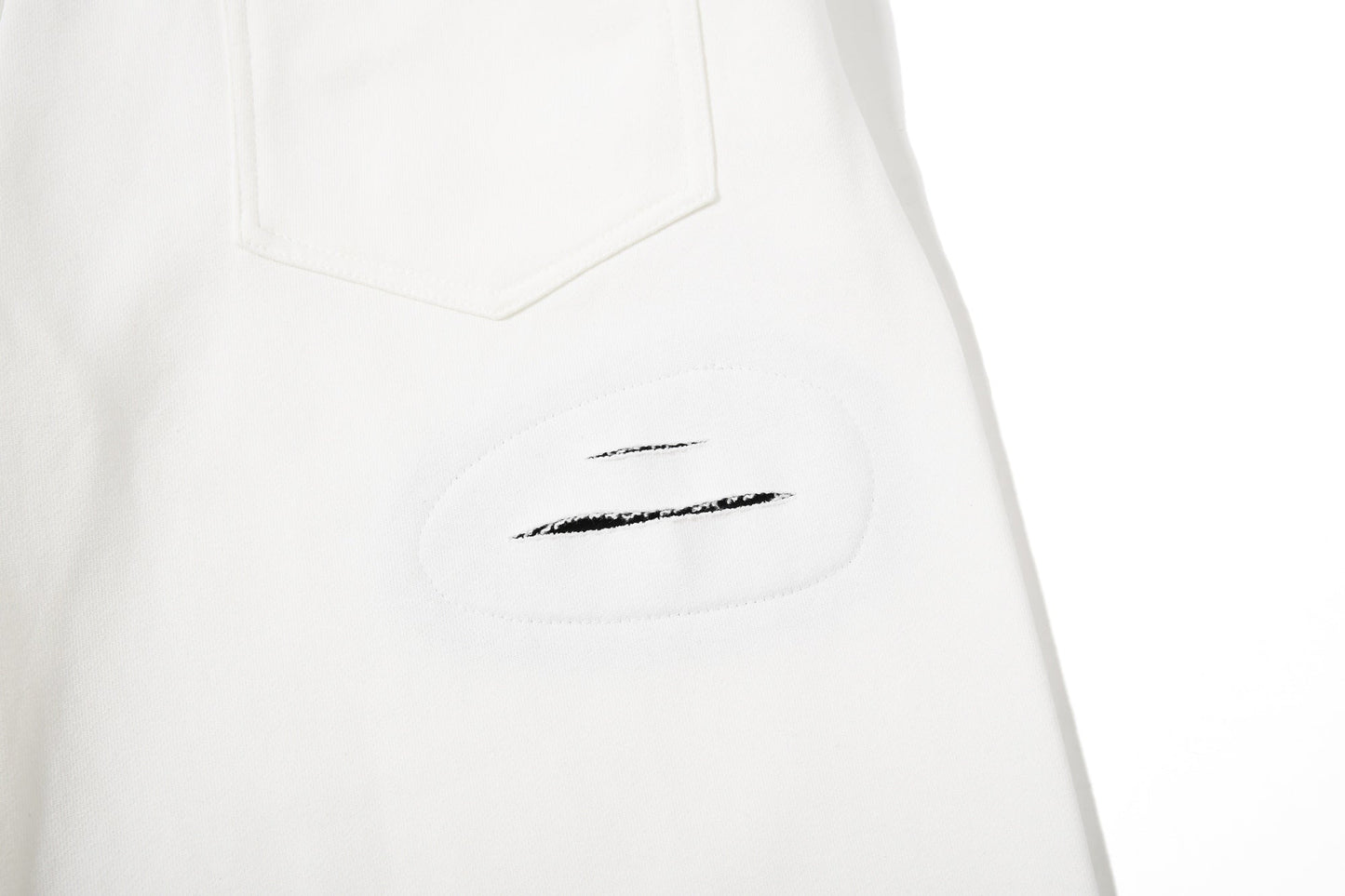 CapCabin “Distressed Panel Wide-Leg Sweatpants”