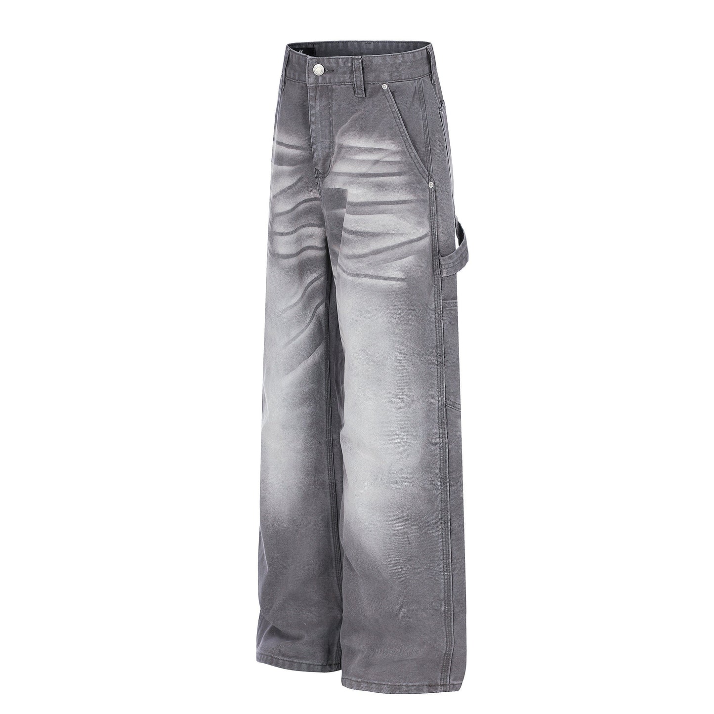 CapCabin Washed Wrinkle Effect Denim Jeans