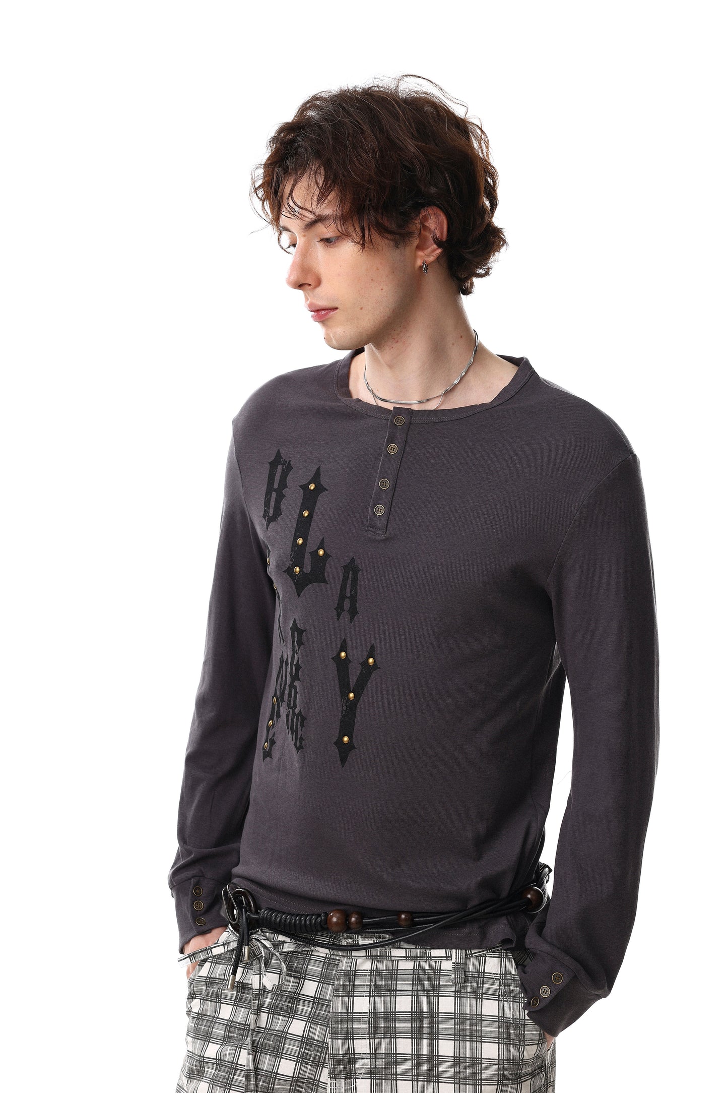 CapCabin Graphic Long Sleeve Henley Tee