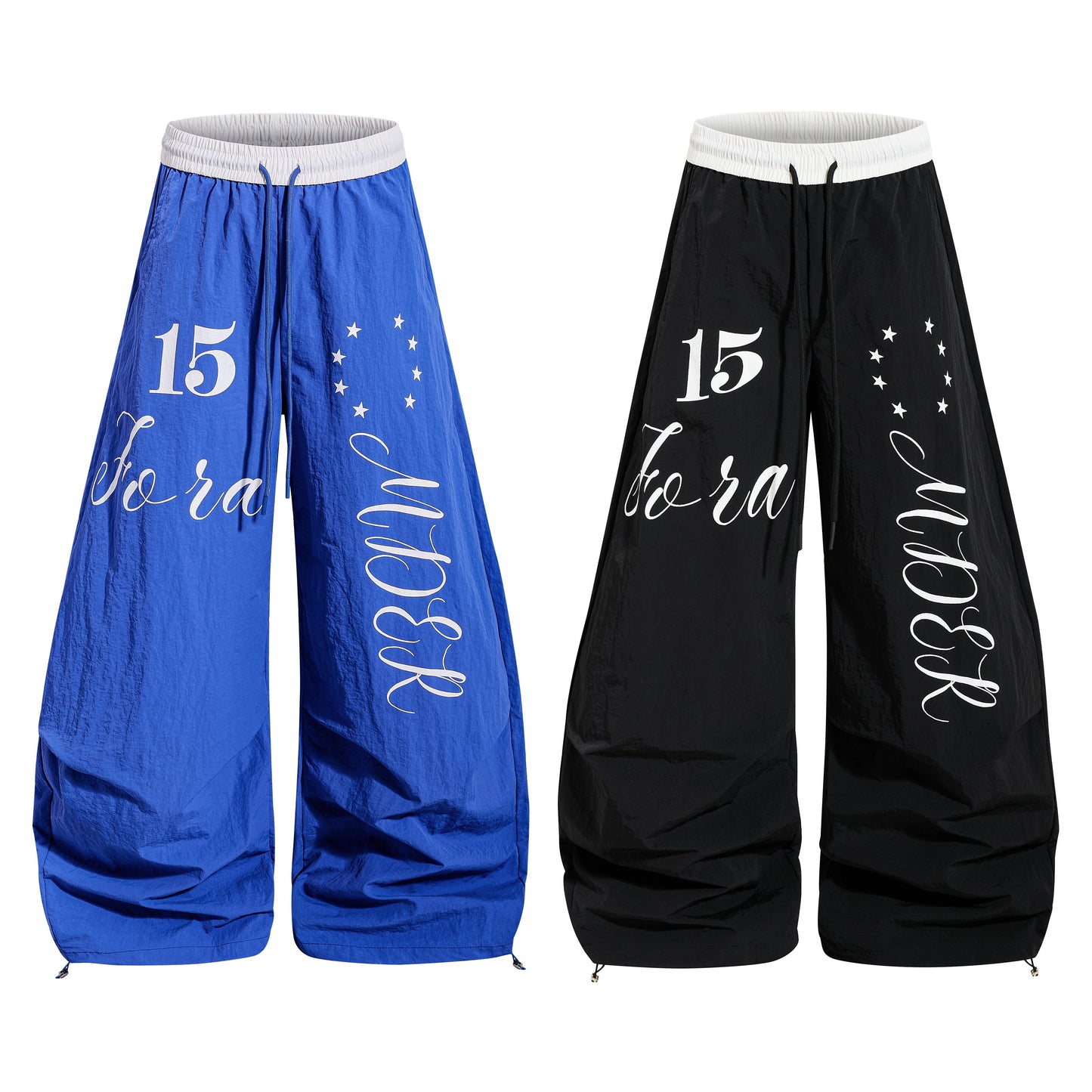 CapCabin Retro Script Wide-Leg Track Pants