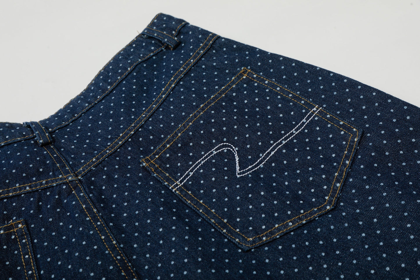 CapCabin Polka Dot Denim Cargo Shorts