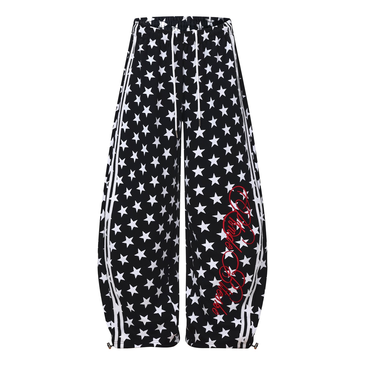 CapCabin Star Print Wide-Leg Sweatpants