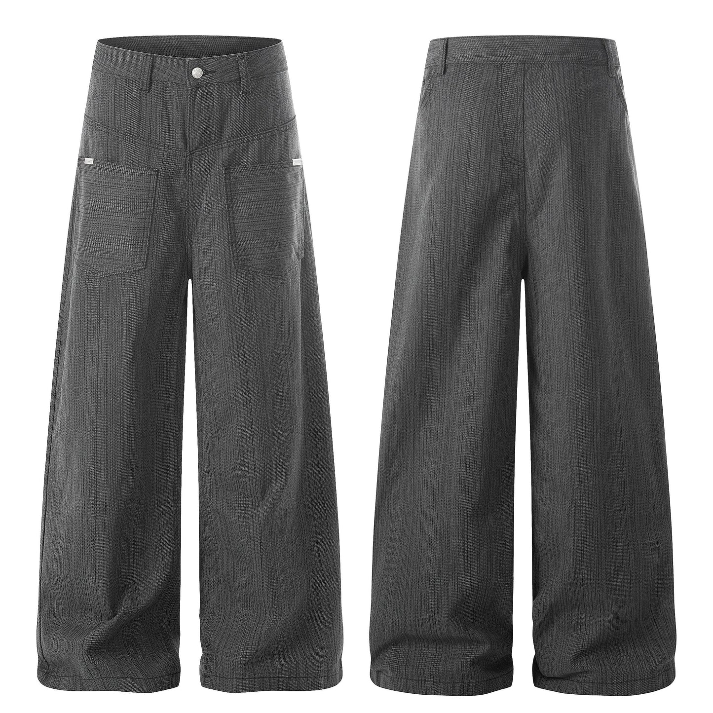 CapCabin Textured Wide-Leg Utility Pants