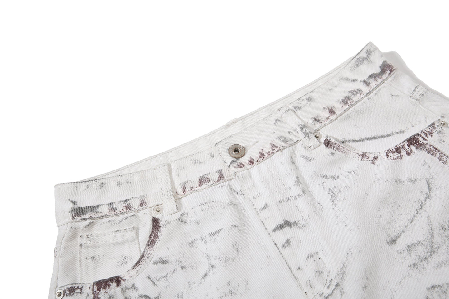 CapCabin Washed Panel Denim Pants