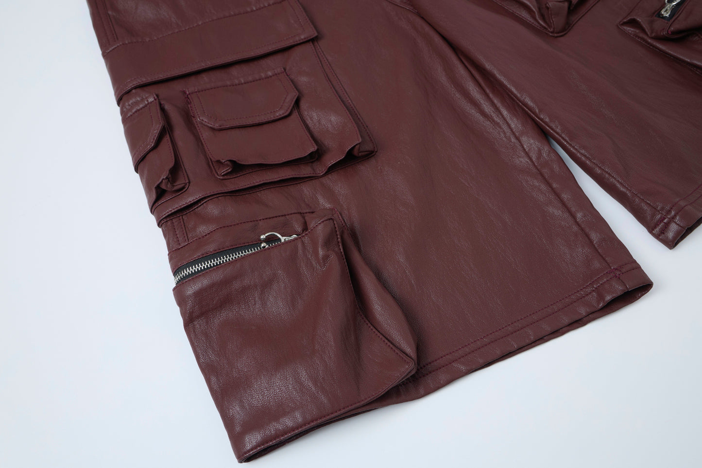 CapCabin Leather Utility Cargo Shorts