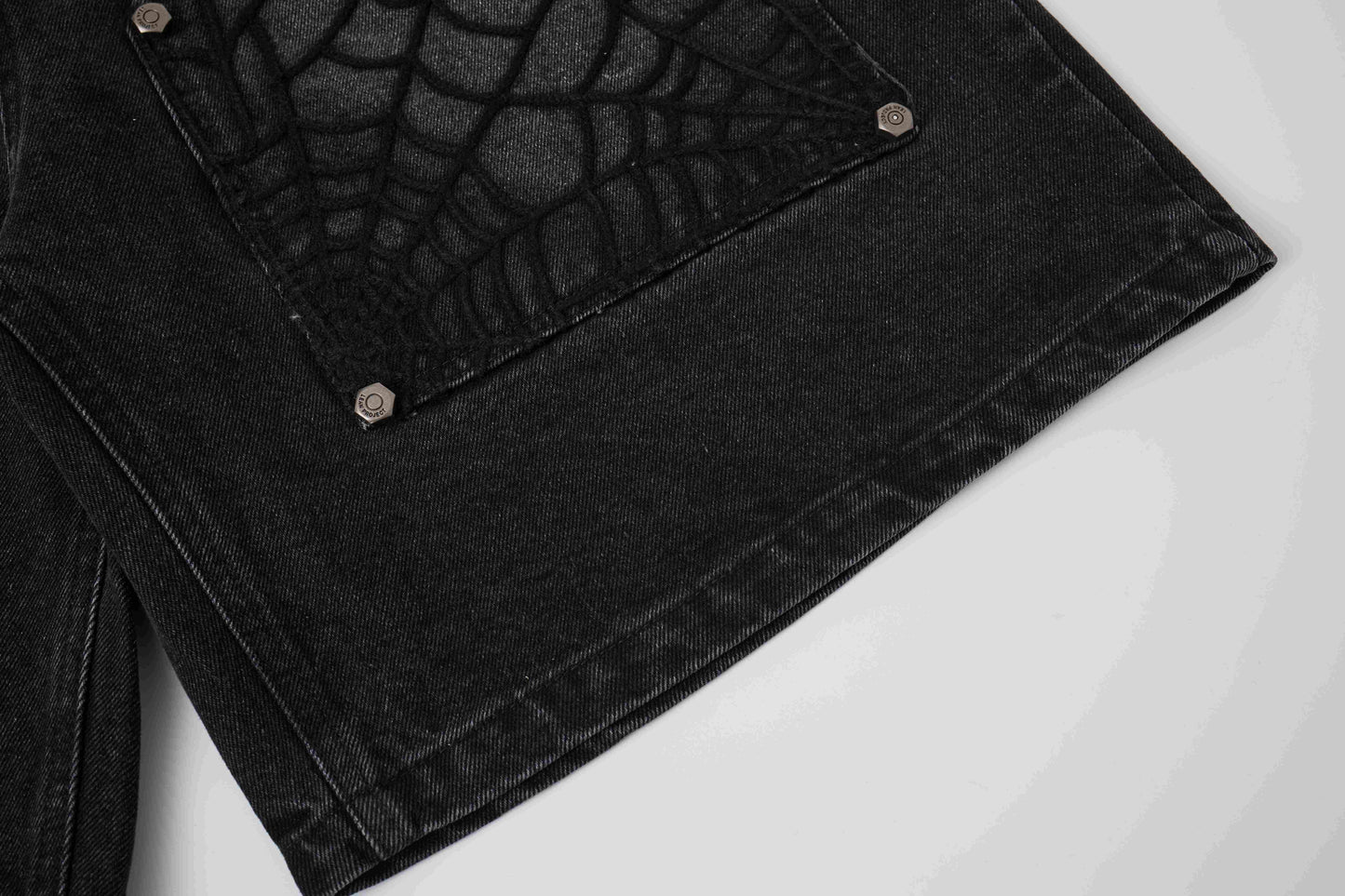 CapCabin Web Panel Strap Denim Shorts