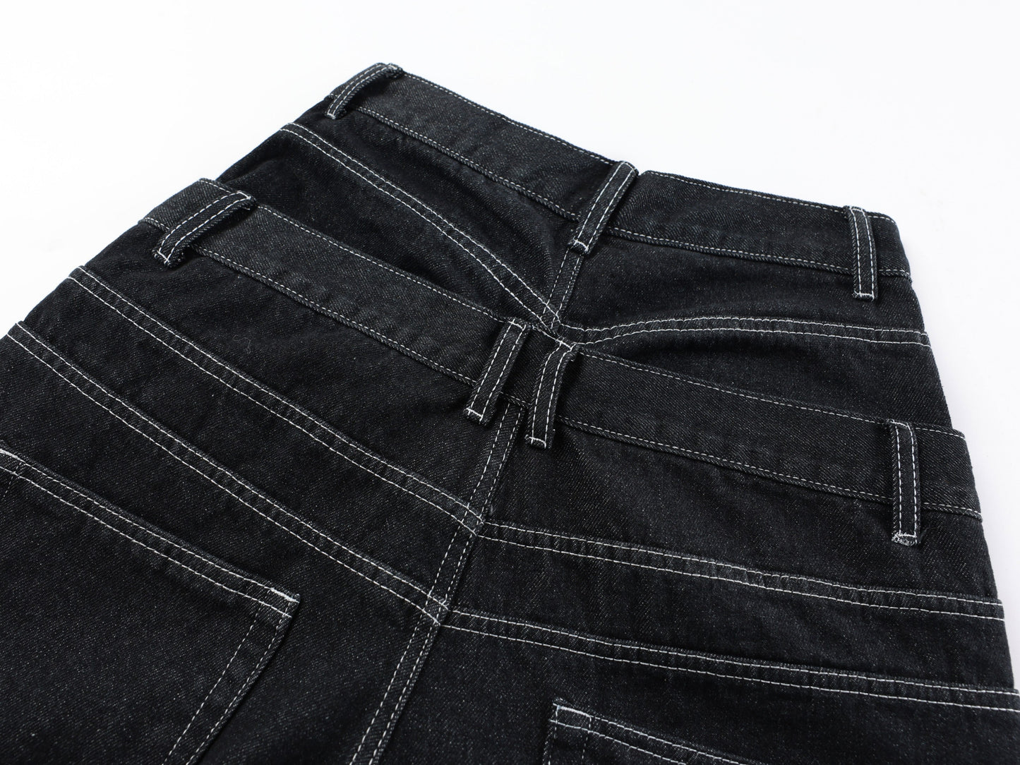 CapCabin Double-Waist Utility Denim Pants