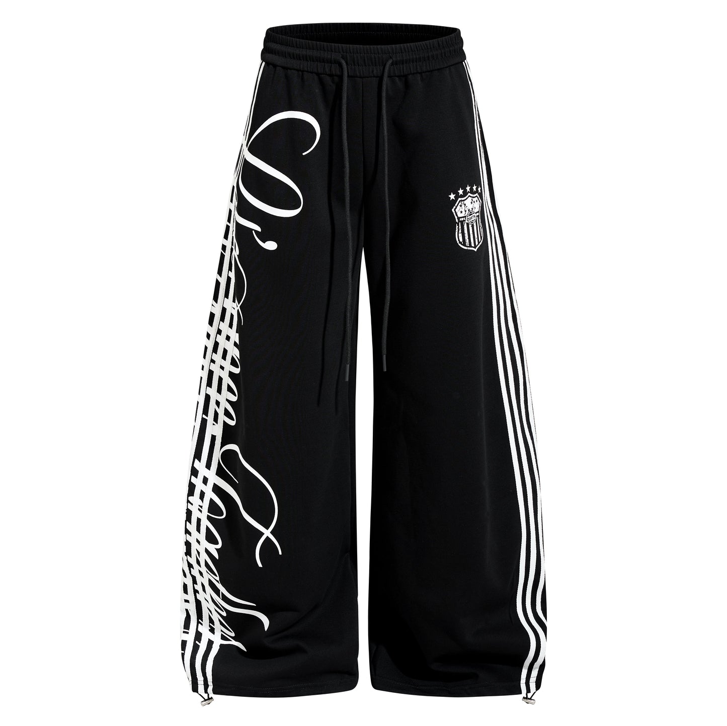 CapCabin Script Stripe Wide-Leg Sweatpants