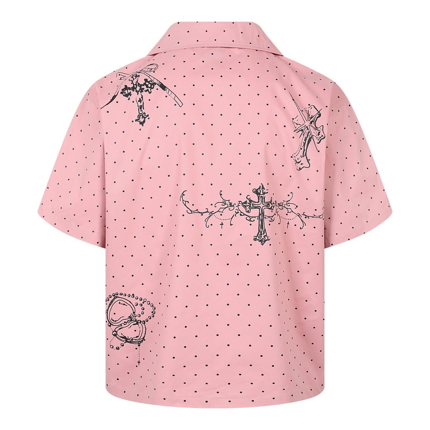 CapCabin Polka Cross Print Short Sleeve Shirt