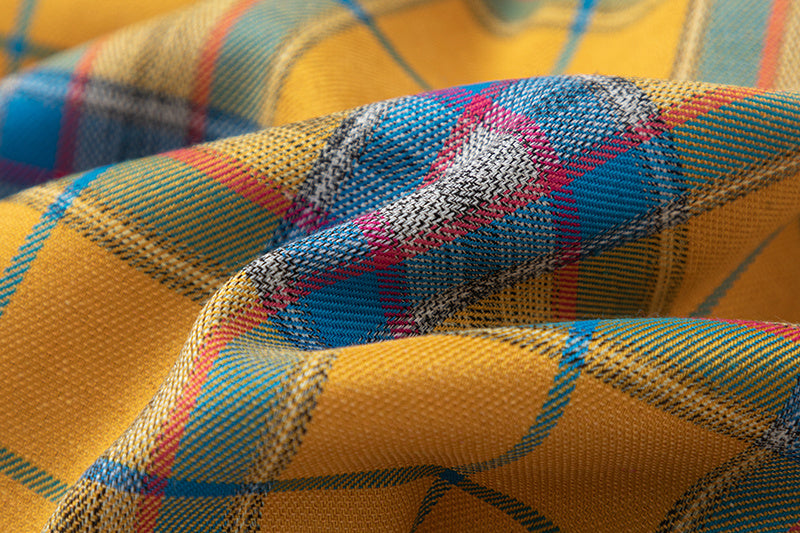 Yellow Multi-Color Plaid Long Sleeve Shirt