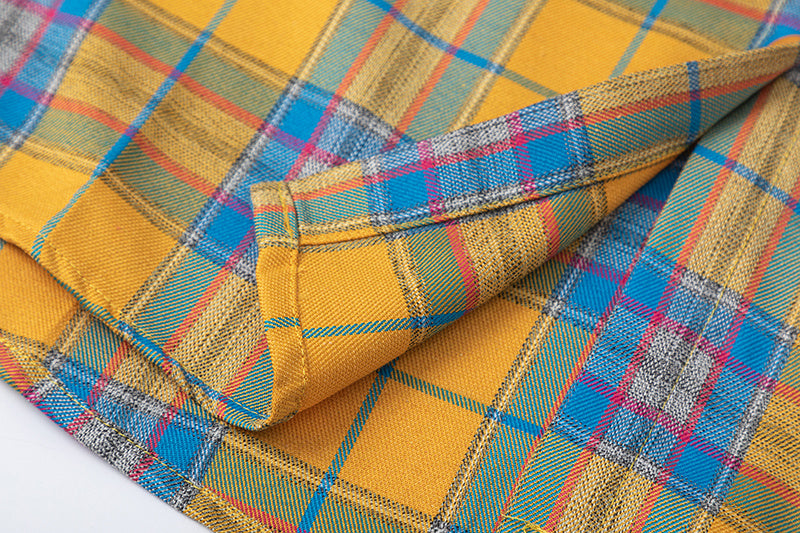 Yellow Multi-Color Plaid Long Sleeve Shirt