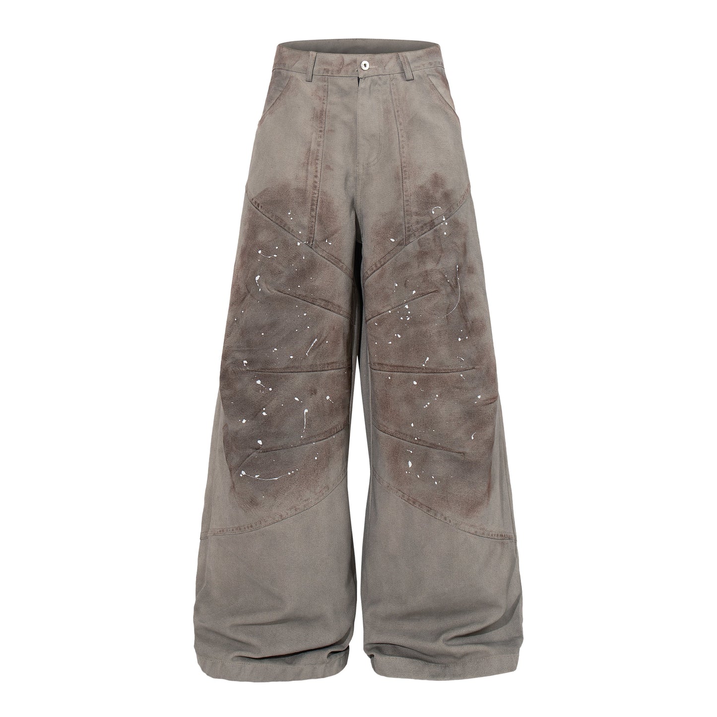 CapCabin Distressed Panel Wide-Leg Pants